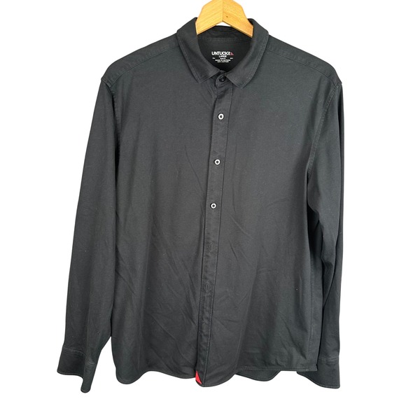 UNTUCKit Other - UNTUCKit Luxe Tee BD Black Slim Fit Button Down Shirt Mens Large 35619 Cotton